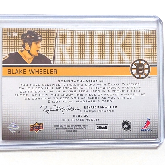 Blake Wheeler Be A Player 2008/09 *Rookie Card* Boston Bruins - Picture 2 of 2